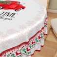 thumbnail image 3 of Duangreer Red Christmas Tablecloth Round 70 Xmas Tree Truck Print, Table Cloth Circle Washable Waterproof for Holiday Party Kitchen Dining Outdoor Decor, 3 of 6