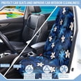 thumbnail image 5 of Uorisanigo Car Seat Towel Cover Fashion Auto Interior Floral Palm Leaf Blue Universal Front Seat Cover Anti-Slip Vehicle Seat Protector Universal Fit for Auto Truck Van SUV, 5 of 6