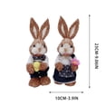 thumbnail image 3 of OEFNTAC Easter Bunny Couple Figurines Handcrafted Straw Standing Tabletop Figurine Home Decor Romantic Kids Gift Spring Ornaments Centerpiece Bunny Figures, 3 of 6