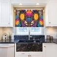 thumbnail image 5 of Yayeee Kitchen Curtains Tier Pair Light Filtering 27"x36" Rod Pocket Short Cafe Window Panel, Futuristic Circles, 5 of 7