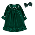 thumbnail image 1 of Pijamas de invierno de terciopelo rojo, ropa para niños, niño y niña, conjuntos de pijamas navideños para bebé con lazo de encaje a juego para la familia, 1 of 5