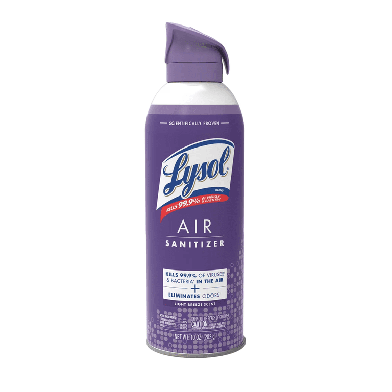 Lysol Air Sanitizer Spray for Air Sanitization and Bacterial Odor  Elimination, Air Freshener Alternative, Light Breeze Scent, 10 oz