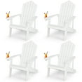 thumbnail image 1 of Patiojoy Chaise Adirondack 4 Pcs Hanches Chaise Adirondack avec Porte-Gobelet Grain de Bois Réaliste Chaise d'Extérieur Résistante aux Intempéries pour Capacité de Poids de 380 Lb Blanc, 1 of 10