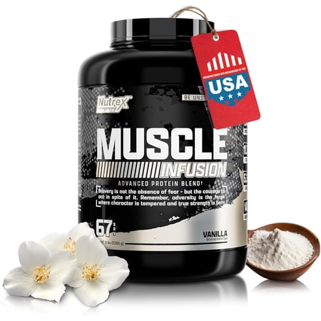 Nutrex Research Whey Protein Powder, Vanilla Muscle Infusion Whey Isolate w/EAA & Hi BCAA for Muscle Gain - 5 Pounds - Muscle Builder for Men & Women, Sports Nutrition, Delicious Taste & Texture