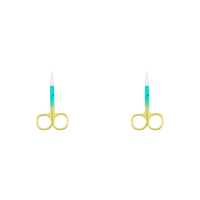 Vogacara Pinzas para cutículas de uñas, tijeras de acero inoxidable, galvanoplastia, impermeables, de mano, accesorio para el hogar, Spray verde dorado Pulverizar Oro Verde 2piezas Vogacara CBP288409