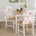 thumbnail image 5 of Chair Covers Set of 4 Red Starfish Chair Slipcover Protector Stretch Chair Covers Shell Coral Marine Life Chair Back Covers for Dining Chairs Kitchen Dinner Home Party Decor, 5 of 9