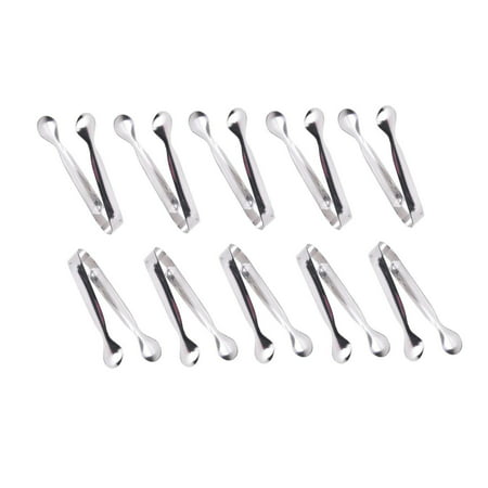 CDOFFICE 10 PCS Stainless Steel Ice Tongs Sugar Tongs Small Kitchen Serving Tong for Tea, Coffee, Mini Serving,