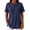 Dark Blue, variant on Womens Tunic Shirts Button Up V Neck Short Sleeve Blouses Side Split Button Casual Pullover Tunics Loose Tops,3XL