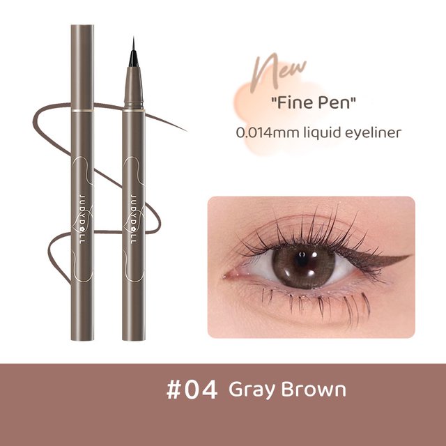 Judydoll-Lápiz Delineador de ojos líquido negro, resistente al agua, larga duración, maquillaje de ojos suave, superfino, Cosméticos japoneses calientes (04