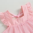 thumbnail image 5 of Musuos Baby Girls Summer Princess Dress, 6 9 12 18 24Months Fly Sleeve Square Neck 3D Butterfly Tutu Tulle Dress Infant Outfit, 5 of 9
