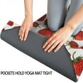 thumbnail image 3 of Red Strawberry Plants Fruit White Pattern Hot Yoga Mat Towel Non Slip for Hot Yoga - Quick-Drying Yoga Mat Cover with 4 Corner Pockets with Travel Bag - Hot Yoga Towel Non Slip 70"x26", 3 of 6