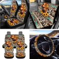 thumbnail image 2 of Uorisanigo Aztec Highland Cow Sunflower 15 Packs Car Seat Cover Front Back Seat Protector, with Steering Covers Seat Belt Cushion Pad Coasters Trash Bin Can Air Vent Organizer Bag Keychain, 2 of 7