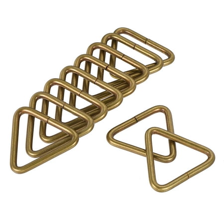 25mm Inner Width Triangle Ring Buckle Iron Electroplated Bronze Tone 20 ...