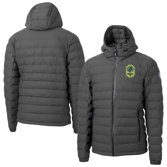Men's Cutter & Buck Gray Nashville SC Mission Ridge Repreve- Eco Insulated Full-Zip Hoodie Puffer Jacket