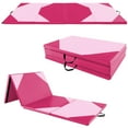 thumbnail image 1 of Gymax 10' x 4' x 2'' 4-Panel Folding Gymnastics Exercise Mat w/ Hook & Loop Fasteners Rose Red & Pink, 1 of 10