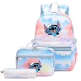 thumbnail image 1 of 3Pcs/Set Lilo Stitch Backpack Colorful Bag Boys Girls School bags Teenager Student with Lunch Bag Travel Mochilas, 1 of 4