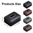 thumbnail image 3 of Leather Car Tissue Holder General Center Consoles Napkin Box Elegant Vehicle Tissue Dispenser Convenient for Auto, 3 of 4