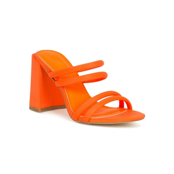 Women Open Toe Strappy Chunky Mule Heel Sandal 19160