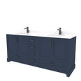 thumbnail image 3 of Ayna Decors Maya 72 in Navy Blue Double Sink Bathroom Vanity Set with White Quartz Countertop | 4 Soft Closing Doors | 6 Full Extention Soft Close Drawer | Black Hardware, 3 of 10