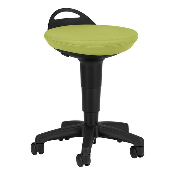 Rolling Adjustable-Height Padded Stool - Fern Green