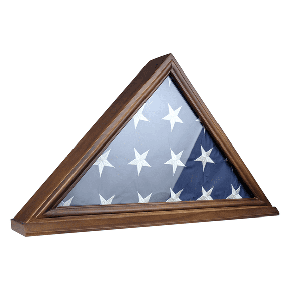 ARRAWIS Military Flag Shadow Box, Walnut, 5'x9.5' American Veteran Burial Flag