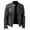 Y-Black7047, variant on ANINEO Men Vintage Cool Jacket Leather Long Sleeve Autumn Winter Stand Collar Club Coats Solid Color Classic Male Outwear