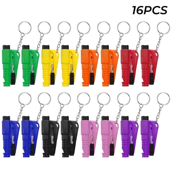 16-Pack Car Window Breaker Seatbelt Cutter Keychain, Compact Emergency Tool for Quick Escape