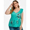 thumbnail image 2 of Rizó la manga sin mangas Impreso Rosegal Camisetas sin mangas de talla grande, 2 of 5