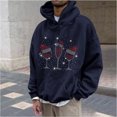 thumbnail image 1 of Sudadera con capucha para hombre, estilo casual, con cuello redondo, estampado, manga larga, blusa de poliéster, 1 of 5