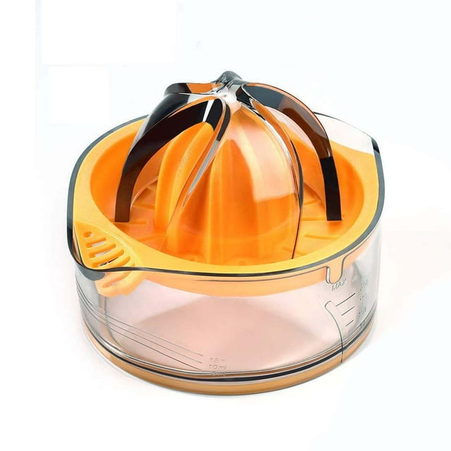 Exprimidor de cítricos, limón, naranja, exprimidor manual, exprimidor manual con taza medidora y colador integrados de Kasmoire...: Kitchen & Comida Ormromra SNFLD1318