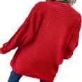 thumbnail image 2 of Women Loose Cardigan Sweater Front Open Cable Lantern Sleeve Knit Jacket, 2 of 4
