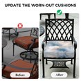 thumbnail image 4 of Outdoor Patio Cushion Covers 4 Pack Abstract Marble Patio Chair Cushion Covers with Ties and Zipper Ombre Blue Lines Waterproof Outdoor Seat Cushion Covers for Patio Furniture 20"x18", 4 of 7