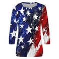 thumbnail image 5 of 250th Anniversary USA Shirt Women America 250 Shirt 3/4 Sleeve Patriotic Flag Print Tops 1776-2026 Tshirt Gifts 4th of July Tshirt, 5 of 5