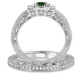thumbnail image 3 of 2 Carat Emerald & Diamond Antique Bridal set on 10k White Gold, 3 of 3