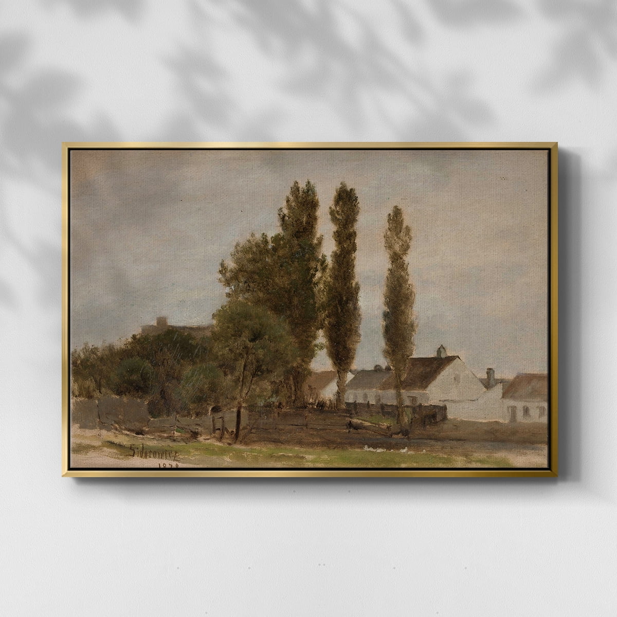 Vintage Landscape-CCXXX By Wexford Home Framed in Gold Wood Gallery Wrapped Canvas 27 in. x 41 in.
