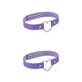thumbnail image 1 of Qarigey Collar colorido Estilo japonés Accesorio de mujer Gargantillas de cuero Fiesta Prop Gargantilla de corazón brillante Púrpura claro Púrpura claro 2piezas Qarigey CBP037995, 1 of 6