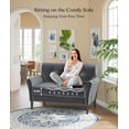 thumbnail image 3 of CHAUKY Love Seat, 48" Loveseat Sofa, Comfy Velvet Small Couch for Bedroom with 21" Deep Seat, Tool-Free Setup Small Loveseat for Space, 500LB Load Sofa Couch, for Bedrooms, Grey, 3 of 17
