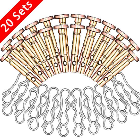 Shear Pins and Cotter Pins Fit for MTD Snowblower - Shear Pins 20pcs and Cotter Pins 20pcs Fit for Cub Cadet Troy Bilt Storm 2410 2660 & Craftsman 24" 26" Snow Thrower, Replace 738-04124A 714-04040
