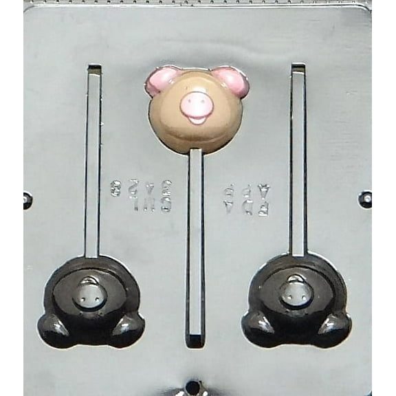 3428 Pig Lollipop Chocolate Candy Mold