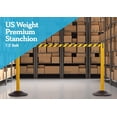 thumbnail image 3 of US Weight Heavy Duty Yellow Premium Steel Stanchion with 7.5-Foot Chevron Retractable Belt, 3 of 17