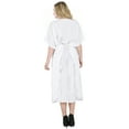 thumbnail image 2 of HAPPY BAY Women's Loungewear Loose Caftan Maxi Muumuu Nightgown Slit Dress 3X-4X Snow White-N816, 2 of 5