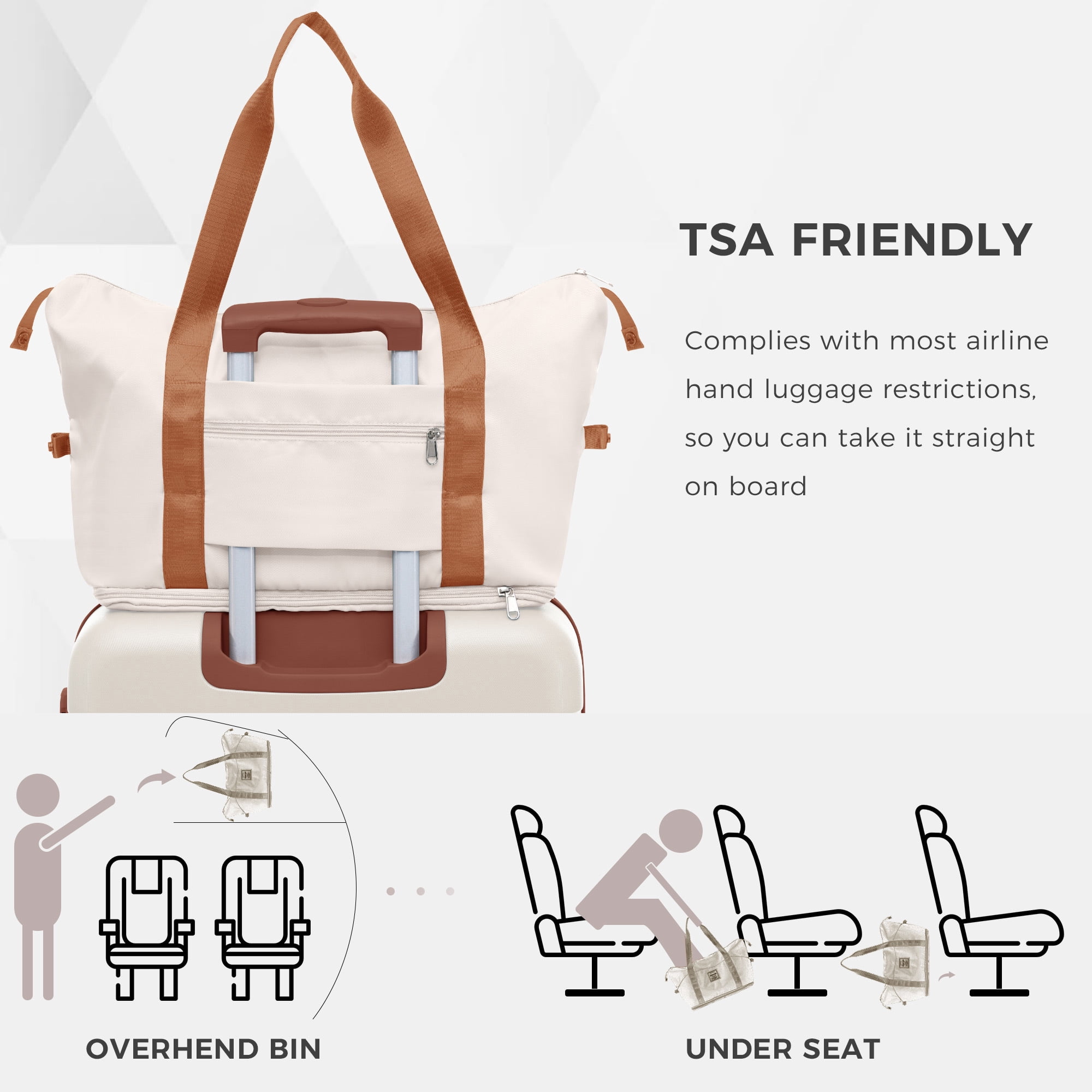 MODERNLUXE 4 Piece Luggage Sets, 28in Checked Suitcase with TSA Lock,Spinner Wheels,20in Carry-On Luggage with Duffel & Toiletry Bags,ABS Hardshell Suitcase Set for Family Travel,Ivory