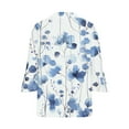 thumbnail image 5 of Sakmal Womens Coats and Jacket Long Sleeve Sleeve Lightweight White Casual Floral Loose Fit Cardigan Flowy Ladies Jackets, 5 of 5
