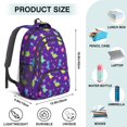 thumbnail image 5 of Dinosaur and Planet Purple Pattern Backpack for School, Cute School Bag with Adjustable Shoulder Straps and Padded Back, 16.9"x12.6"x5.9", 5 of 5