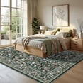 thumbnail image 4 of Floral Area Rug, 8x10 Vintage Boho Washable Non-Slip Low Pile Carpet, Soft Stain-Resistant Large Rug for Living Room, Bedroom, Dining Room, Farmhouse Home Office, 4 of 9