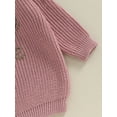 thumbnail image 6 of Argulvti Baby Girl Sweater, Long Sleeve Crew Neck Letters Winter Warm Knit Pullover Sweater Infant Clothes, 6 of 8