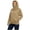 09# Khaki, variant on Women Funnel Neck Hooded Sweatshirt, Loose Fit Long Sleeve Pullover Hoodie with Kangaroo Pocket, Casual Warm Fall Winter Top Black XXL