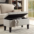 thumbnail image 1 of Designs4Comfort Winslow Storage Ottoman in Gray Ribbon Fabric With Solid Wood, 1 of 3