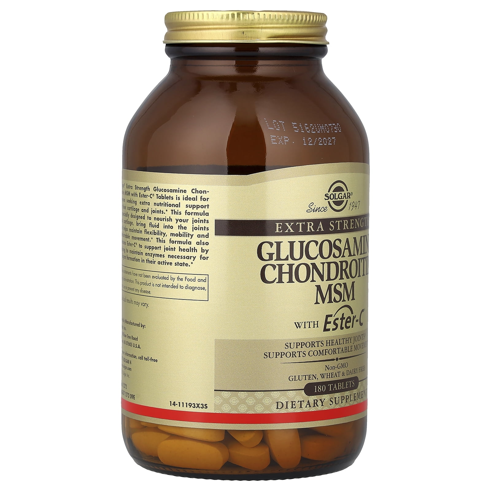 Solgar Glucosamine Chondroitin MSM with Ester-C®, 180 Tablets