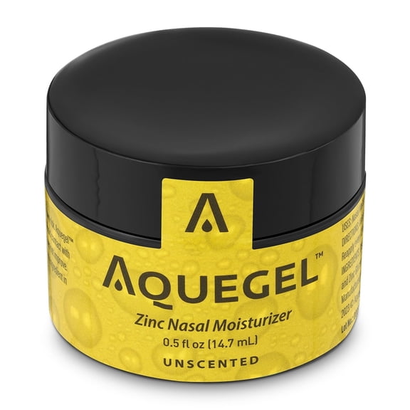 Aquegel Nasal Moisturizer   Zinc, 12-Hour Nasal Moisture Relief, Water Based Nose Gel, Nasal Moisturizer for Oxygen Therapy, Dry Nose, Nasal Dryness, Nosebleeds, Cannula. Zinc Cold & Flu Therapy